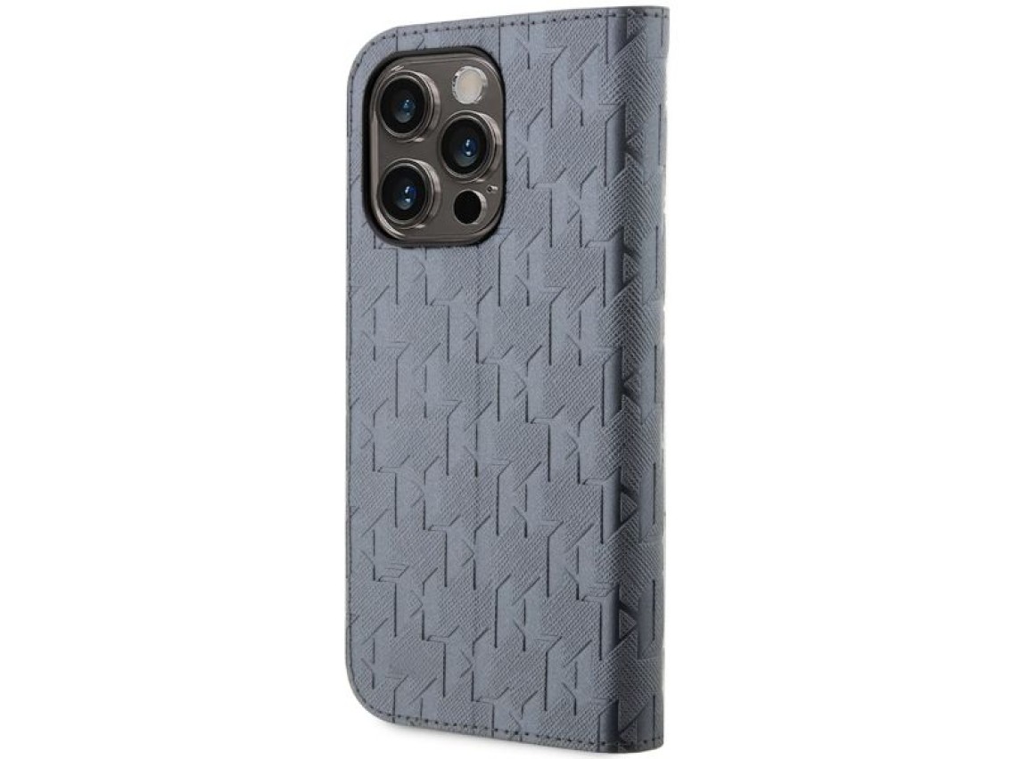 Karl Lagerfeld KLBKP14XSAKLHPG iPhone 14 Pro Max 6.7" capa prateada/prateada Saffiano Monogram