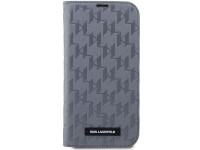 Karl Lagerfeld KLBKP14XSAKLHPG iPhone 14 Pro Max 6.7" capa prateada/prateada Saffiano Monogram Karl Lagerfeld KLBKP14XSAKLHPG iPhone 14 Pro Max 6.7" capa prateada/prateada Saffiano Monogram