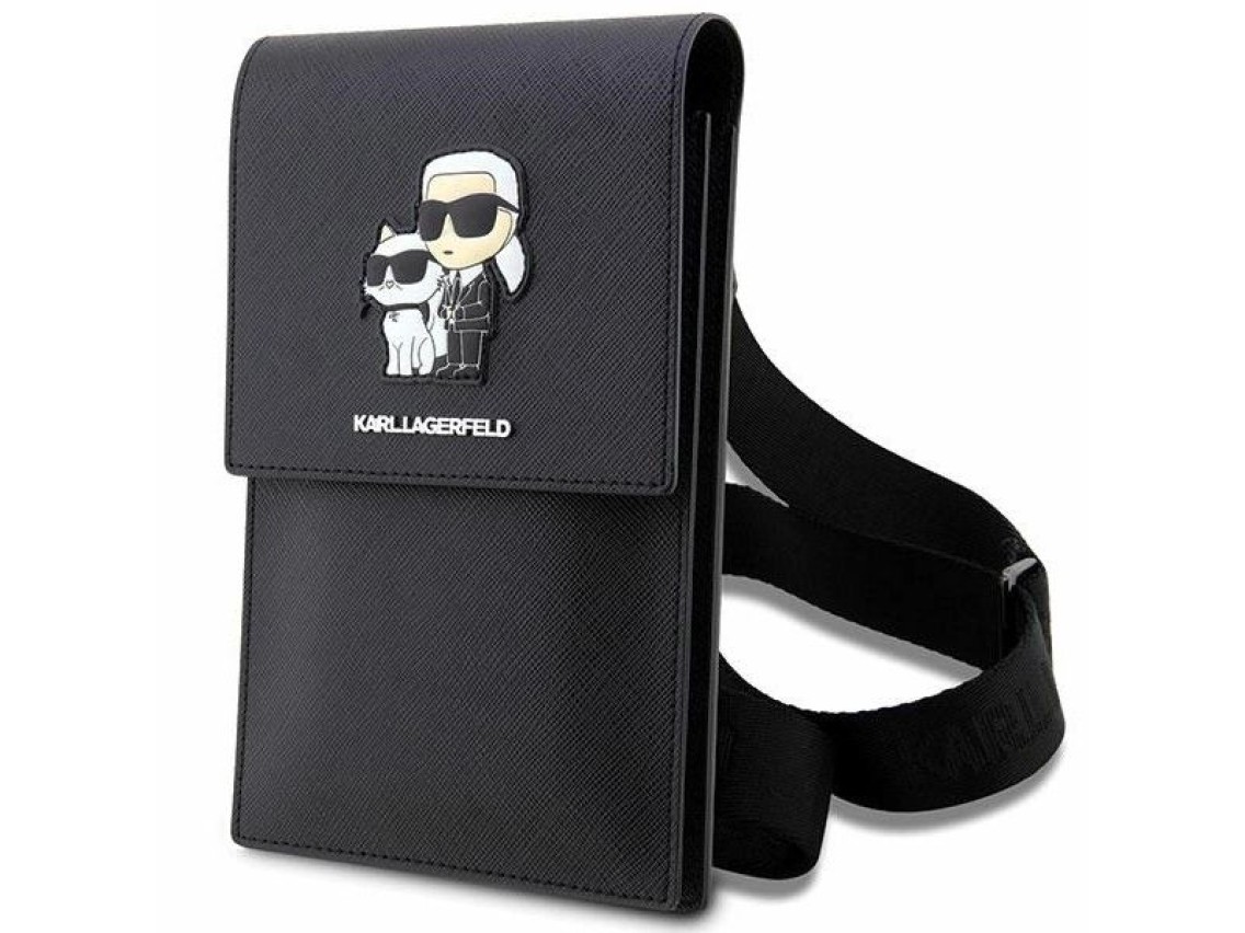 Bolso Karl Lagerfeld KLWBSAKCPMK negro/negro Saffiano Karl & Choupette