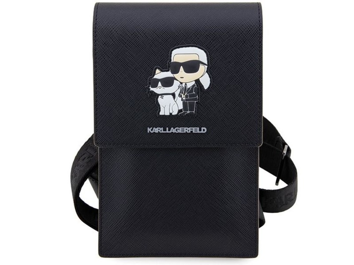 Bolso Karl Lagerfeld KLWBSAKCPMK negro/negro Saffiano Karl & Choupette