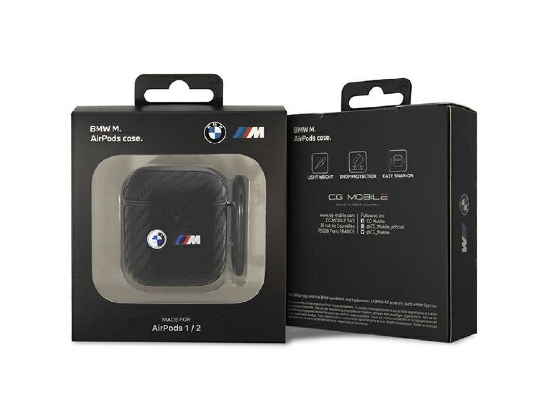 BMW BMA2WMPUCA2 AirPods 1/2 cover black/black Carbon Double Metal Logo