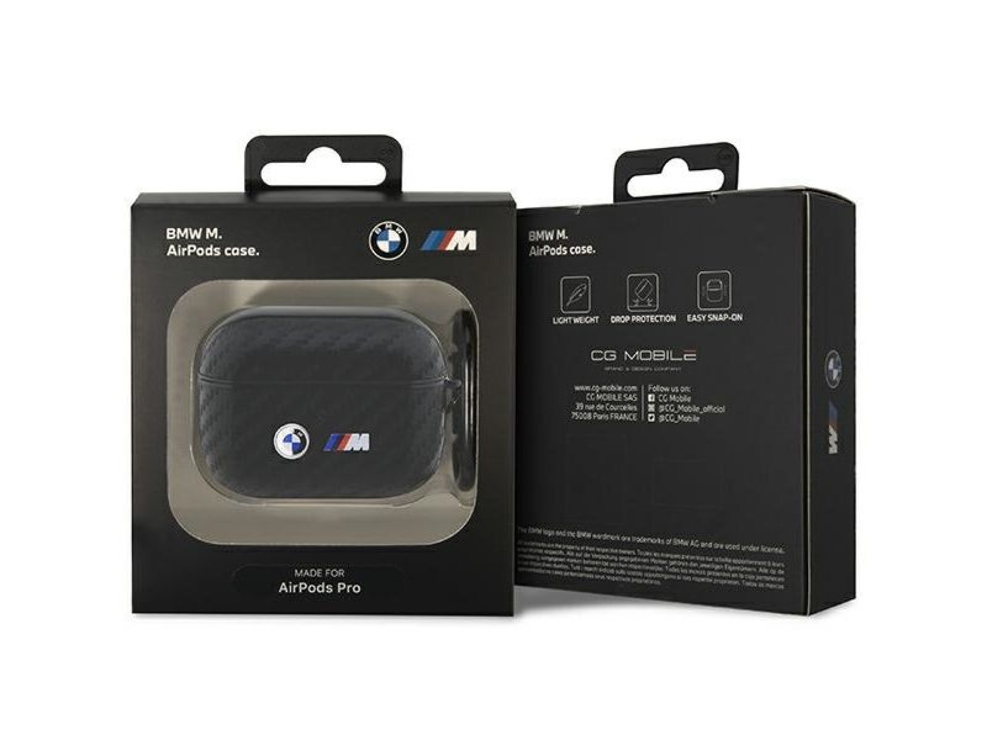 BMW BMAPWMPUCA2 AirPods Pro cover black/black Carbon Double Metal Logo