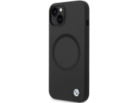 Capa BMW BMHMP14SSILBK2 para iPhone 14 - preta, em silicone líquido Signature com MagSafe. Capa BMW BMHMP14SSILBK2 para iPhone 14 - preta, em silicone líquido Signature com MagSafe.