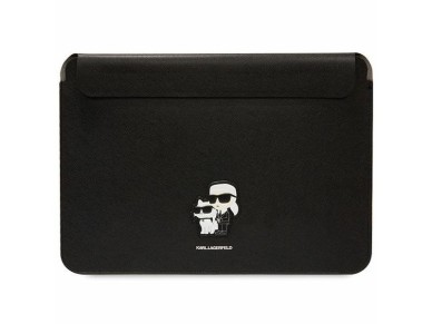 Capa Karl Lagerfeld Saffiano Karl&Choupette para laptop de 14" - preta