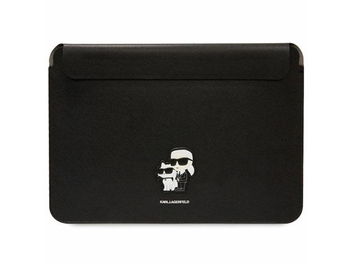 Capa Karl Lagerfeld Saffiano Karl&Choupette para laptop de 14" - preta