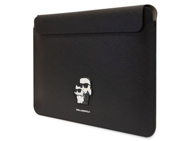 Capa Karl Lagerfeld Saffiano Karl&Choupette para laptop de 14" - preta