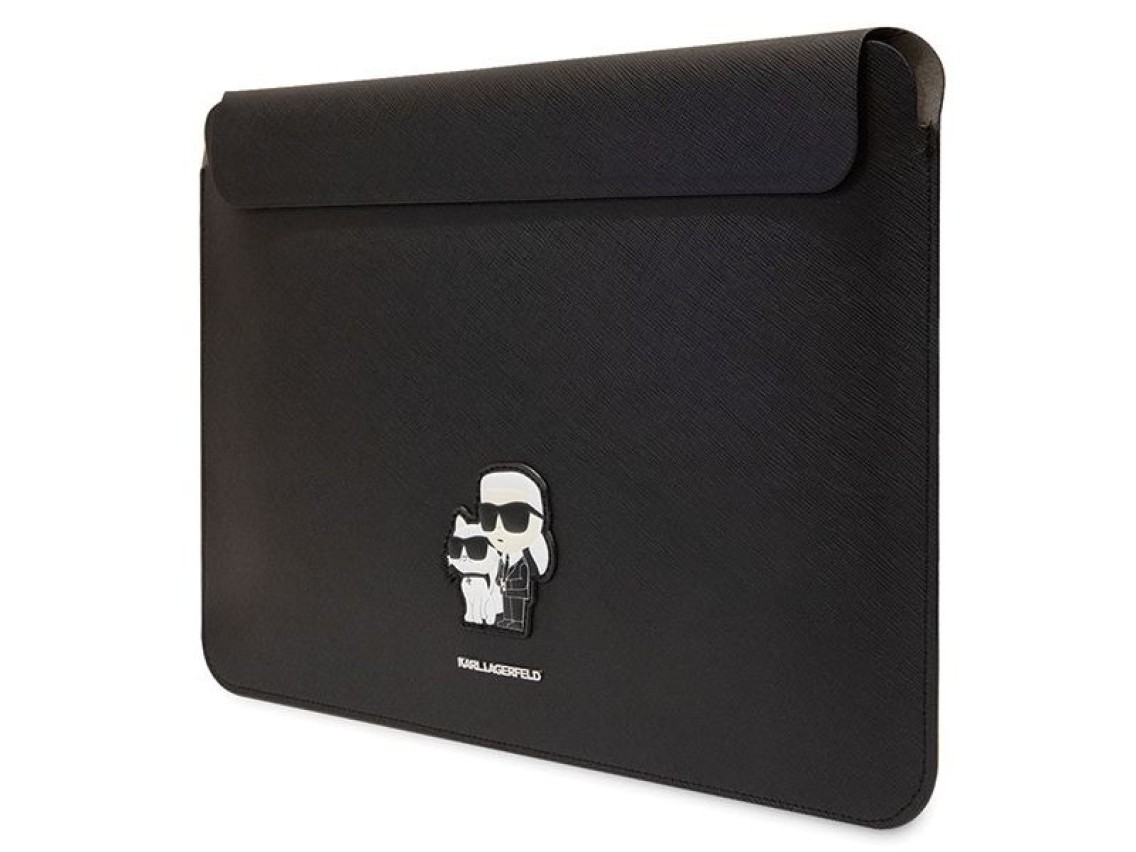 Capa Karl Lagerfeld Saffiano Karl&Choupette para laptop de 14" - preta