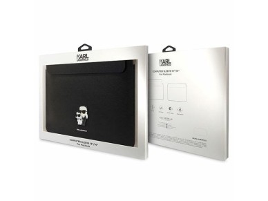 Capa Karl Lagerfeld Saffiano Karl&Choupette para laptop de 14" - preta