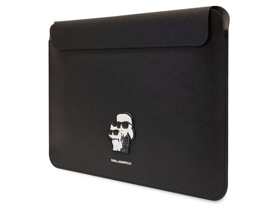 Karl Lagerfeld Saffiano Karl&Choupette case for a 16" laptop - black