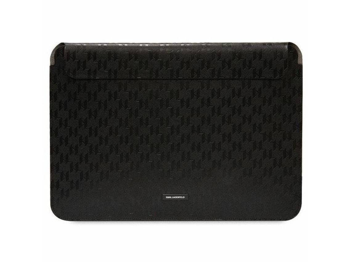 Capa Karl Lagerfeld Saffiano Plaque para laptop de 14" - preta