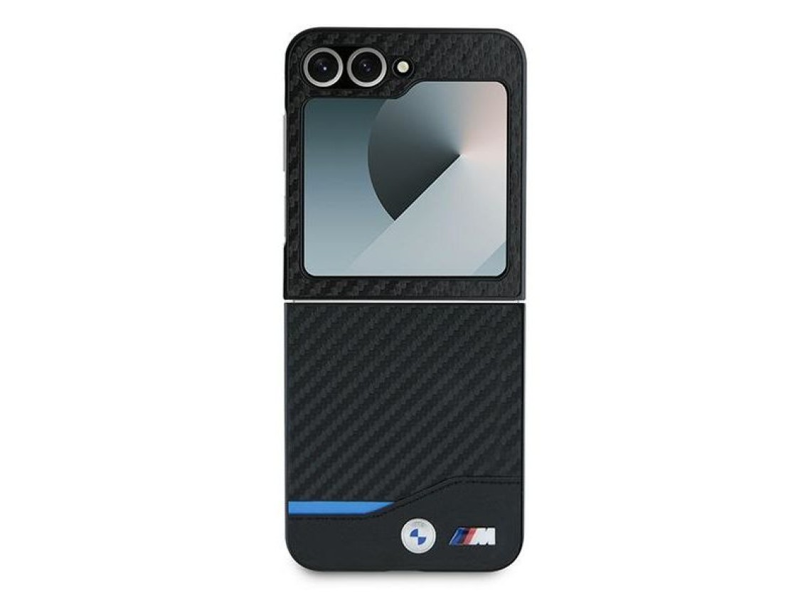 Capa BMW Carbon Blue Line para Samsung Galaxy Z Flip 6 - Preta