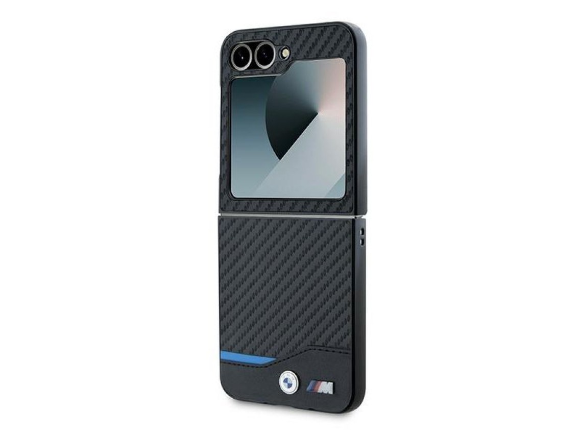 Capa BMW Carbon Blue Line para Samsung Galaxy Z Flip 6 - Preta