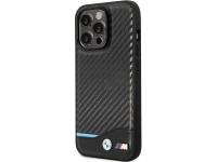 Capa de couro e fibra de carbono BMW para iPhone 13 Pro Max - Preta Capa de couro e fibra de carbono BMW para iPhone 13 Pro Max - Preta