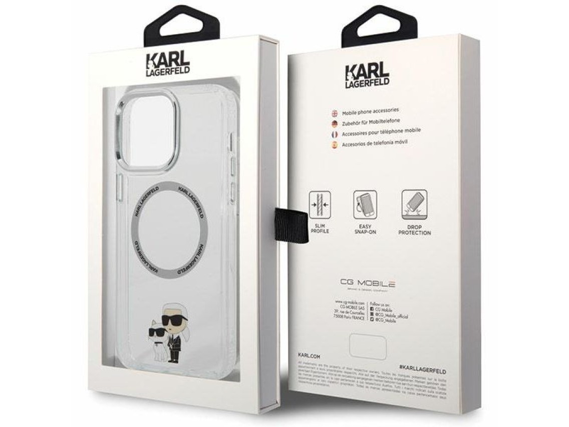 Capa rígida transparente Karl Lagerfeld KKLHMP13XHNKCIT para iPhone 13 Pro Max de 6,7 polegadas com