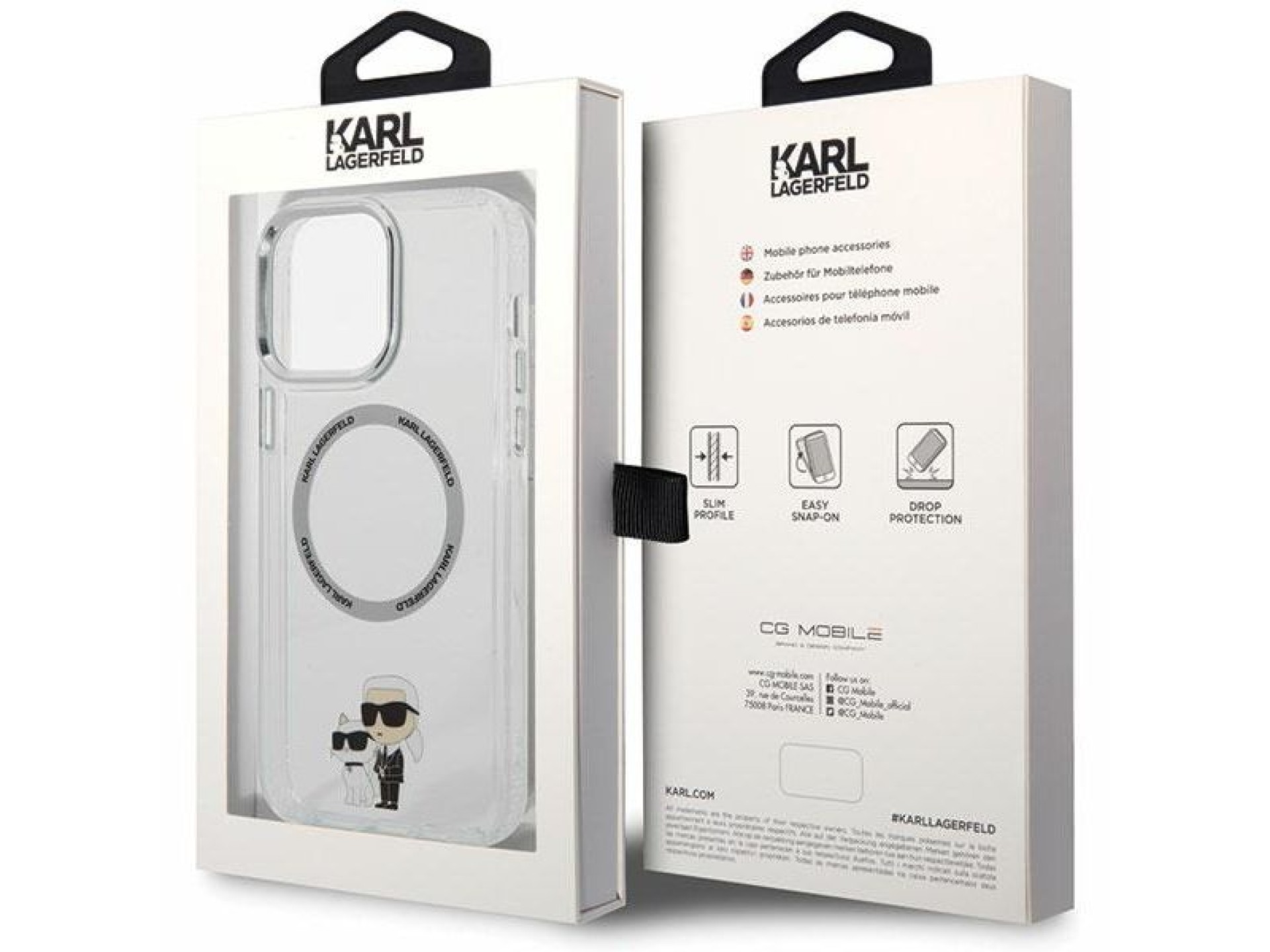 Capa rígida transparente Karl Lagerfeld KKLHMP13XHNKCIT para iPhone 13 Pro Max de 6,7 polegadas com