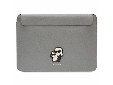 Karl Lagerfeld Saffiano Karl&Choupette case for a 14" laptop - silver Karl Lagerfeld Saffiano Karl&Choupette case for a 14" laptop - silver