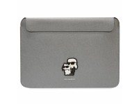 Capa Karl Lagerfeld Saffiano Karl&Choupette para laptop de 16" - prata Capa Karl Lagerfeld Saffiano Karl&Choupette para laptop de 16" - prata