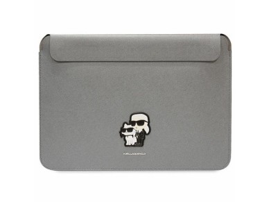 Karl Lagerfeld Saffiano Karl&Choupette case for a 16" laptop - silver Karl Lagerfeld Saffiano Karl&Choupette case for a 16" laptop - silver