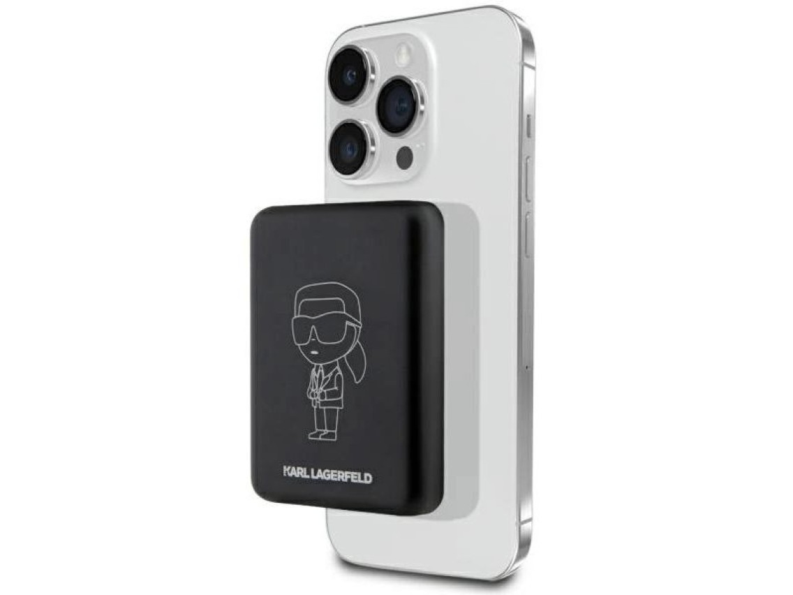 Karl Lagerfeld Ikonik MagSafe 5W 3000mAh Inductive Power Bank - Black