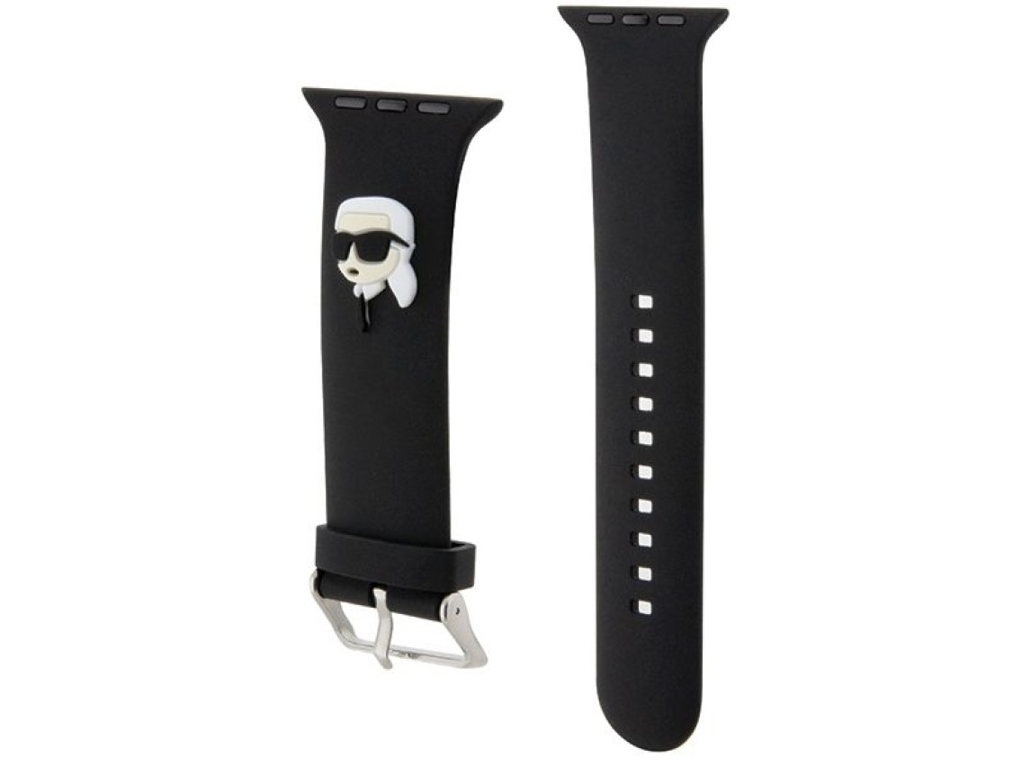 Pulseira Karl Lagerfeld 3D em borracha com a cabeça do Karl Lagerfeld para Apple Watch 38/40/41mm -