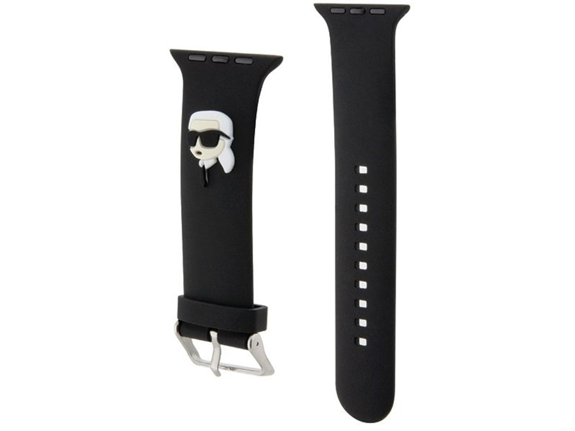 Pulseira Karl Lagerfeld 3D em borracha com a cabeça do Karl Lagerfeld para Apple Watch 38/40/41mm -