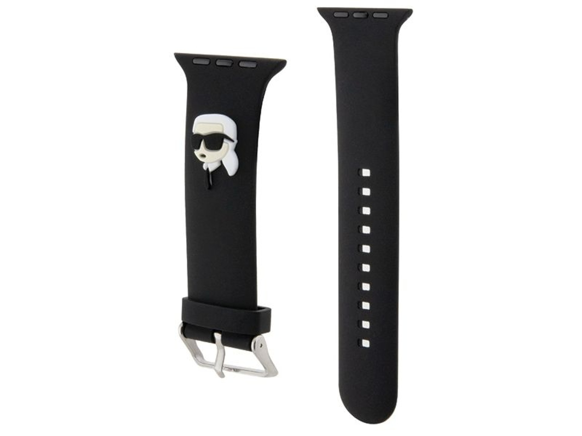 Pulseira Karl Lagerfeld 3D em borracha com a cabeça do Karl Lagerfeld para Apple Watch 42/44/45/49mm
