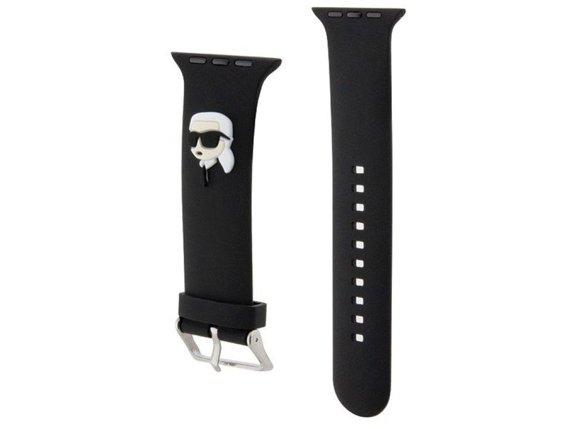 Pulseira Karl Lagerfeld 3D em borracha com a cabeça do Karl Lagerfeld para Apple Watch 42/44/45/49mm