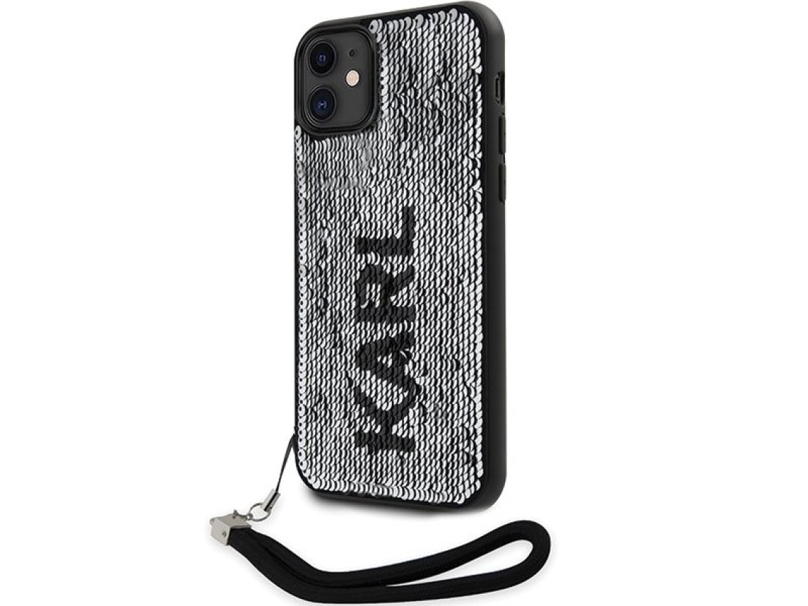 Karl Lagerfeld KLHCN61PSQRKS iPhone 11 / Xr 6.1" silver/silver hardcase Sequins Cord
