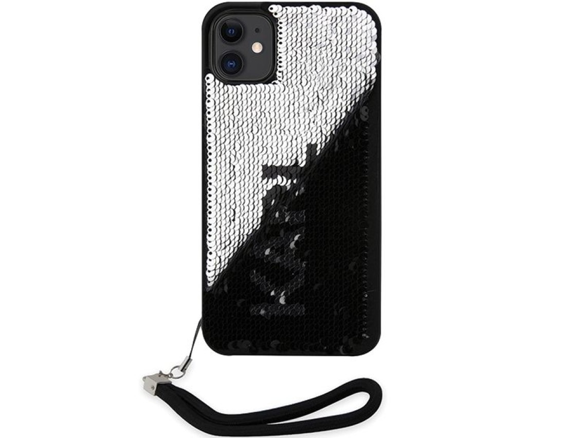 Karl Lagerfeld KLHCN61PSQRKS iPhone 11 / Xr 6.1" silver/silver hardcase Sequins Cord