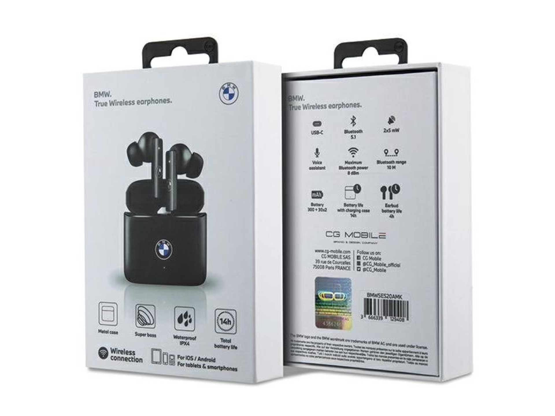 BMW Signature Collection Bluetooth TWS Wireless Headphones - Black