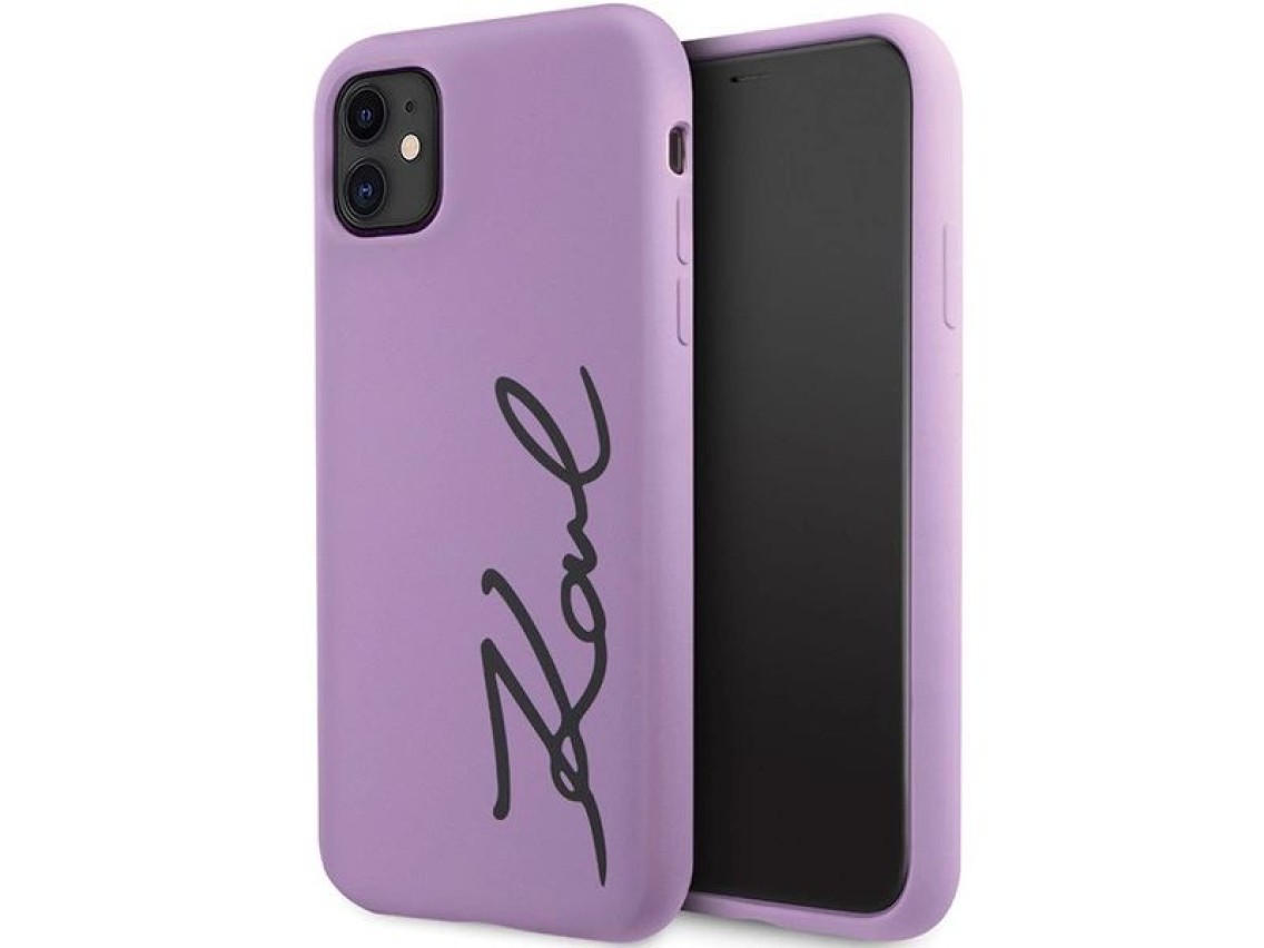 Karl Lagerfeld KLHCN61SKSVGU iPhone 11 / Xr 6.1" purple/purple hardcase Silicone Signature
