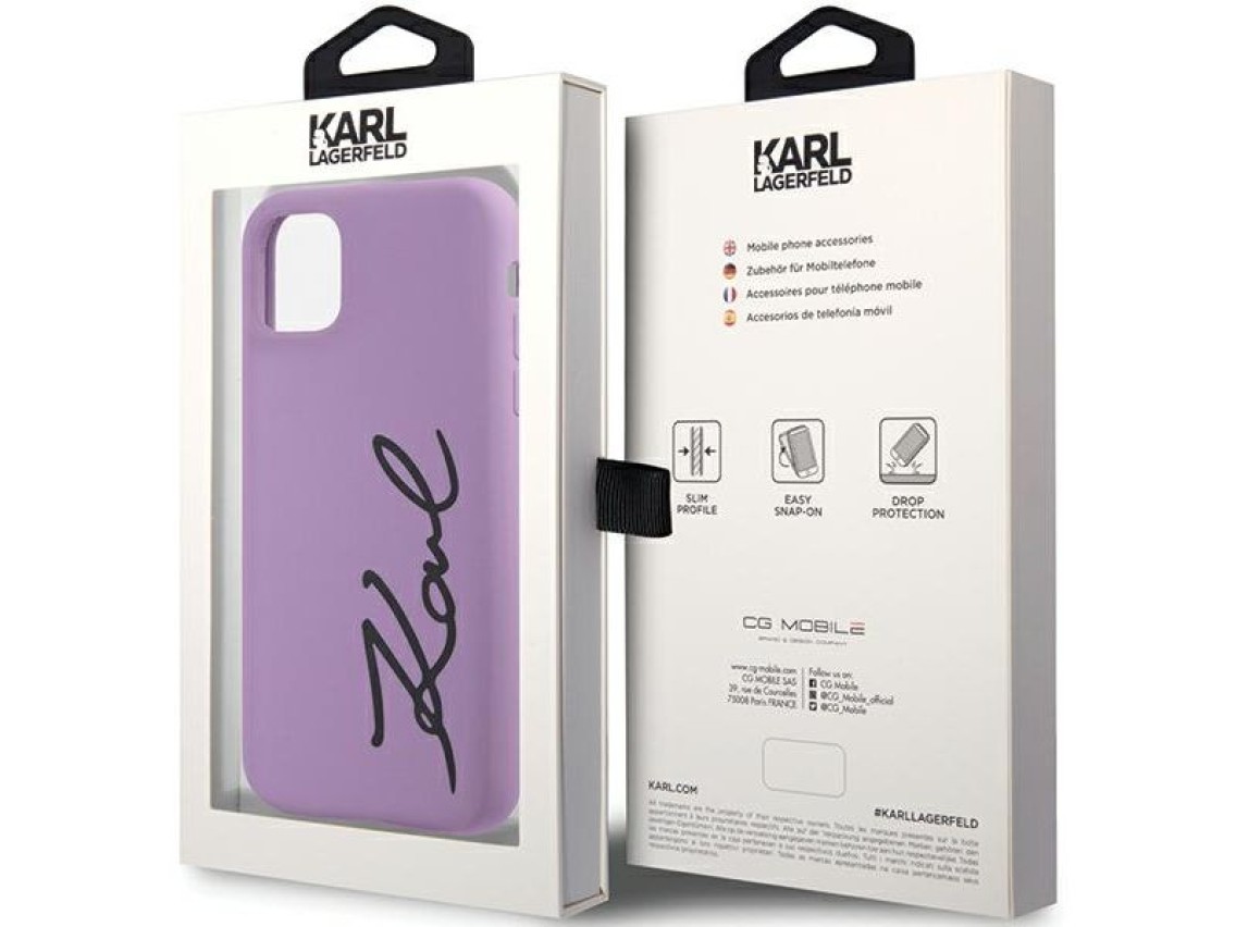 Karl Lagerfeld KLHCN61SKSVGU iPhone 11 / Xr 6.1" purple/purple hardcase Silicone Signature