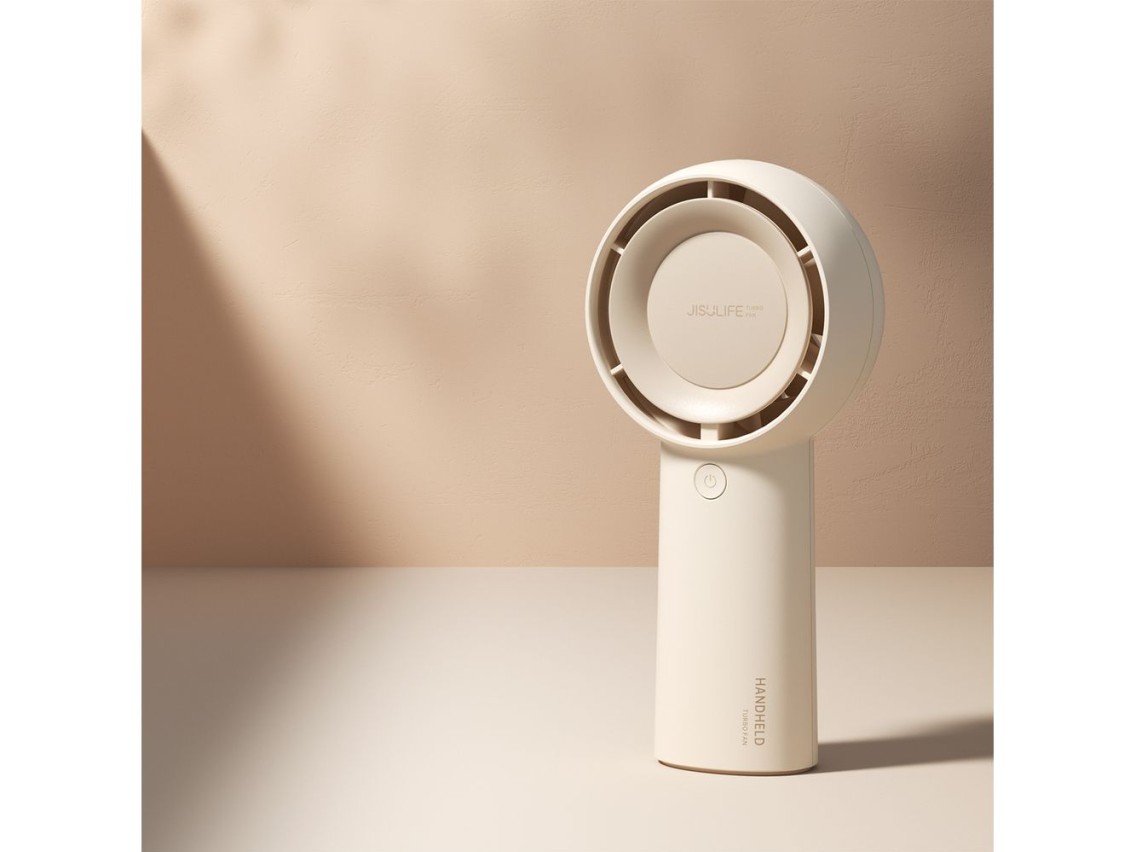 Ventilador portátil Jisulife Life5 Plus de 4000 mAh, mini ventilador USB - Beige