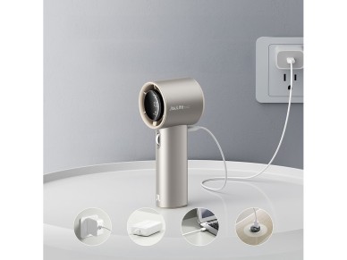 Ventilador port�til Jisulife Pro1 S 5000mAh FA53PRO Mini soplador USB de metal - Marr�n claro