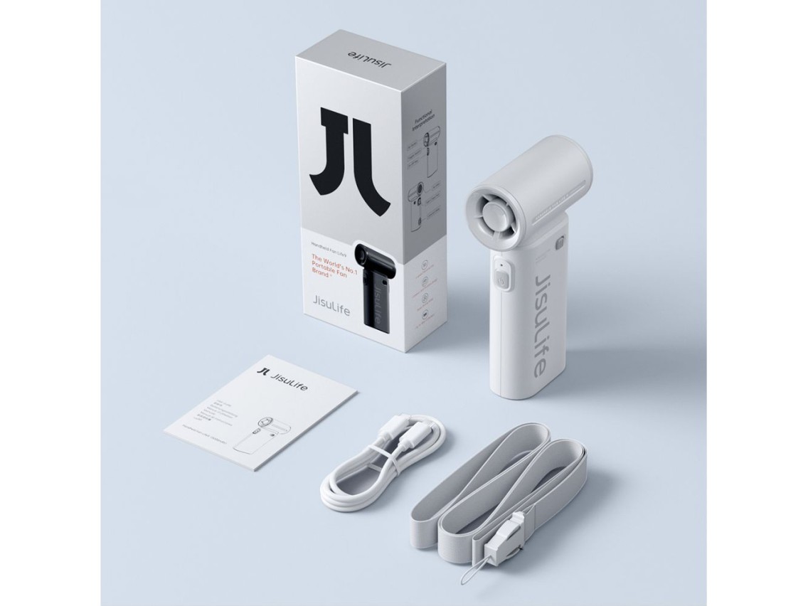 Ventilador portátil Jisulife Life9 de 3600 mAh, mini ventilador USB - Gris
