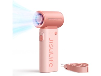 Ventilador port�til Jisulife Life9 de 5000 mAh, mini ventilador USB - Rosa