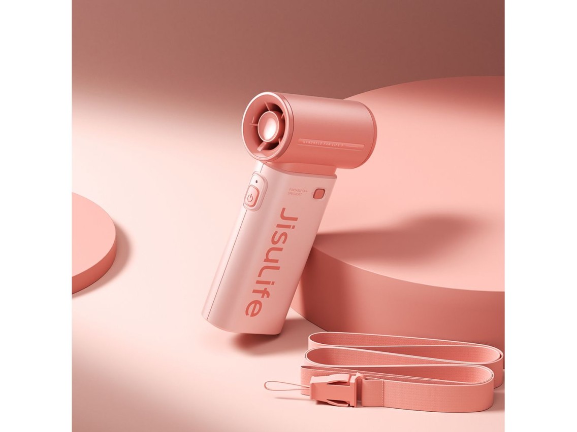 Ventilador portátil Jisulife Life9 5000mAh mini soprador USB - Rosa