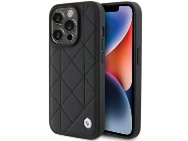 BMW Leather Quilted case for iPhone 15 Pro Max - black BMW Leather Quilted case for iPhone 15 Pro Max - black