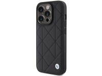 Capa BMW em couro acolchoado para iPhone 15 Pro Max - preta Capa BMW em couro acolchoado para iPhone 15 Pro Max - preta