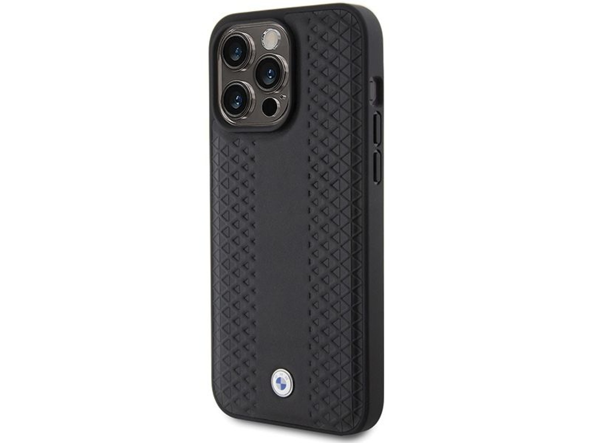 BMW Leather Diamond Pattern case for iPhone 15 Pro - black