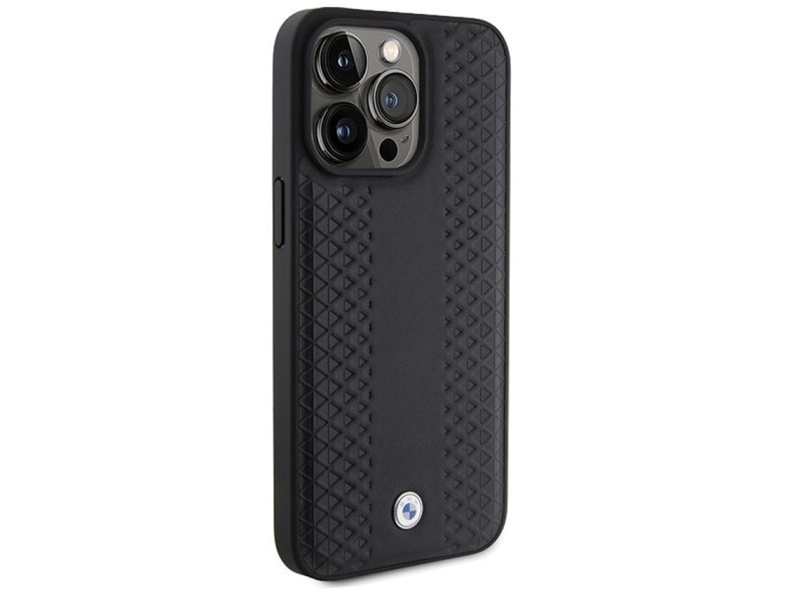 BMW Leather Diamond Pattern case for iPhone 15 Pro - black