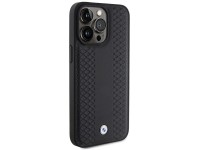 BMW Leather Diamond Pattern case for iPhone 15 Pro Max - black