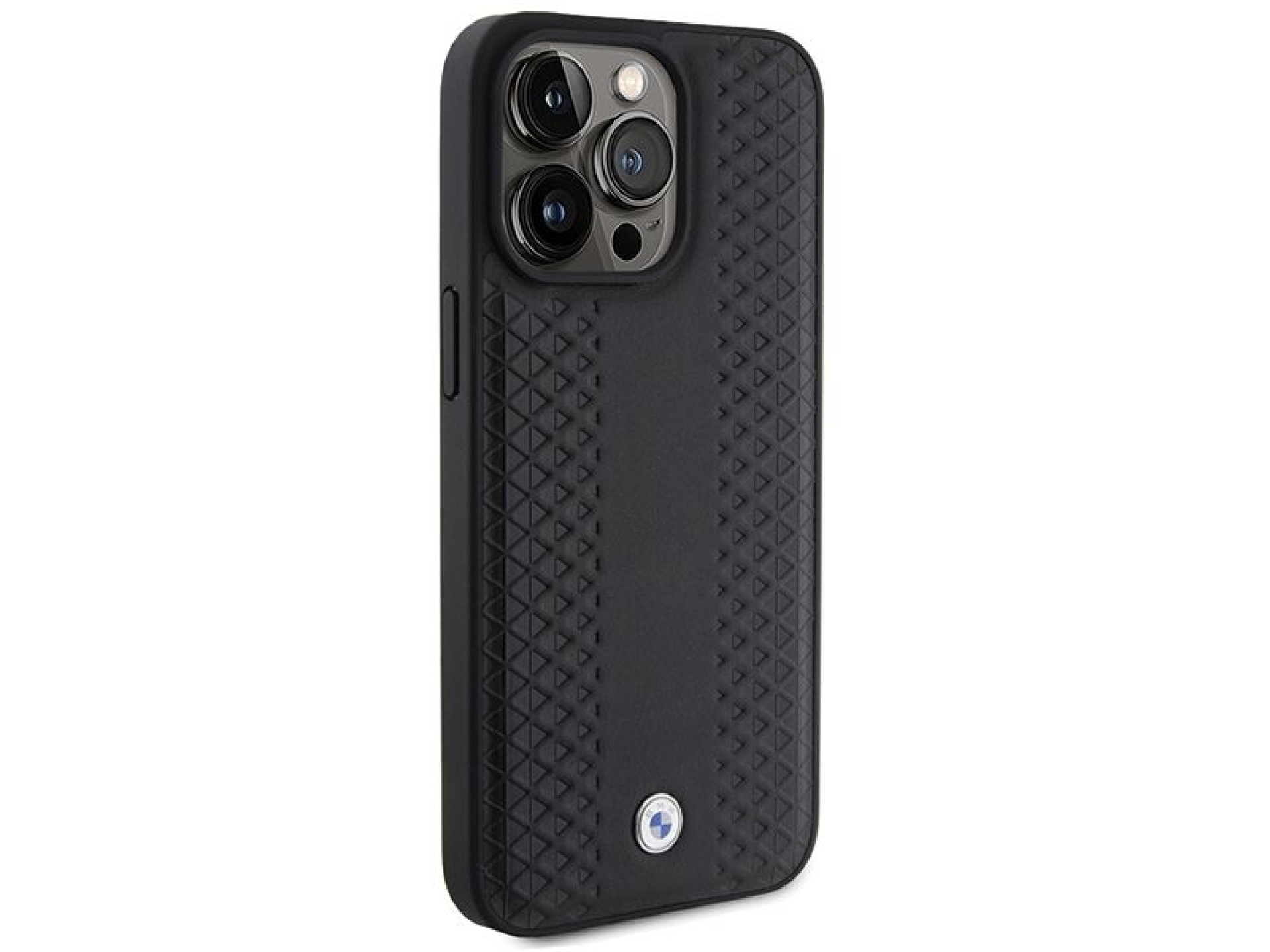 BMW Leather Diamond Pattern case for iPhone 15 Pro Max - black