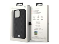 BMW Leather Diamond Pattern case for iPhone 15 Pro Max - black