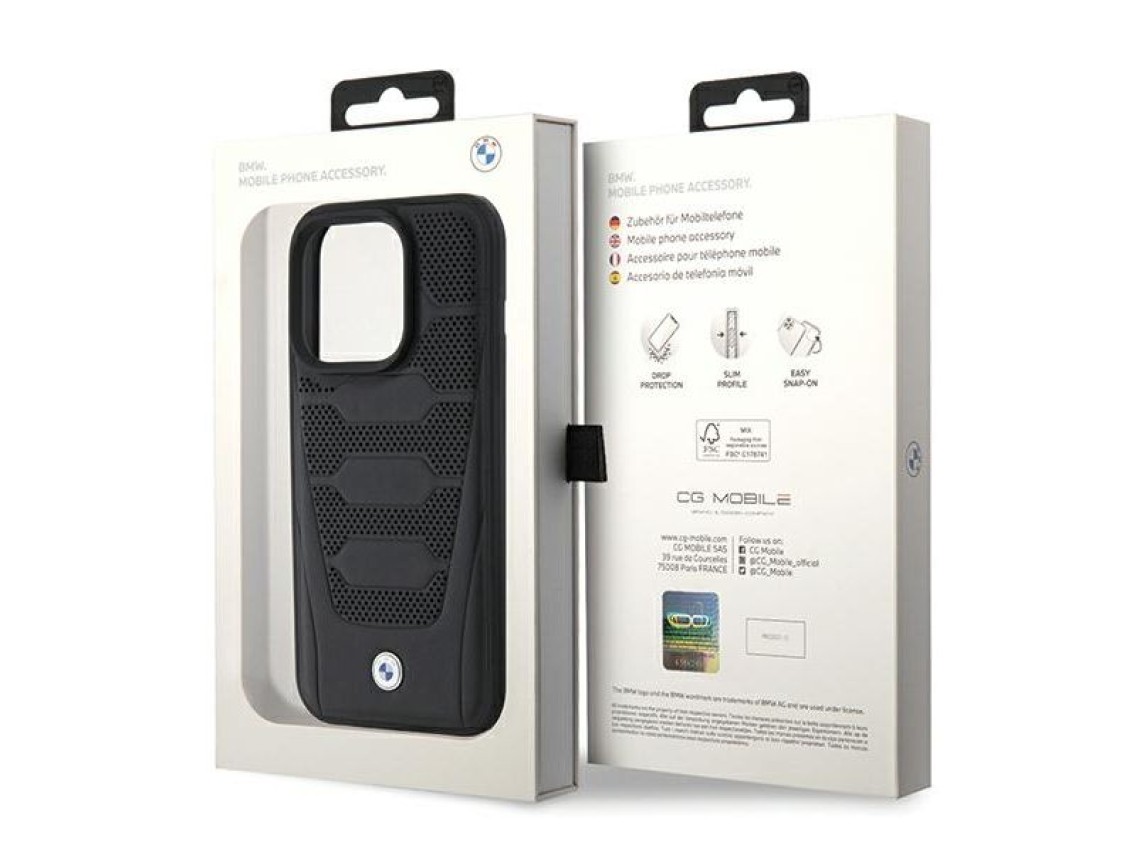 BMW Leather Seats Pattern case for iPhone 15 Pro Max - black