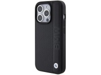 Funda BMW de piel texturizada y rayas para iPhone 15 Pro - negra Funda BMW de piel texturizada y rayas para iPhone 15 Pro - negra