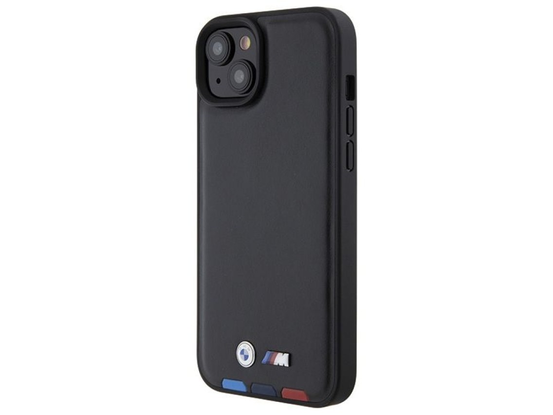 BMW BMHCP15M22PTDK iPhone 15 Plus 6.7" black/black Leather Stamp Tricolor
