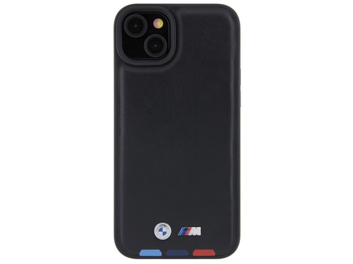 BMW BMHCP15M22PTDK iPhone 15 Plus 6.7" black/black Leather Stamp Tricolor
