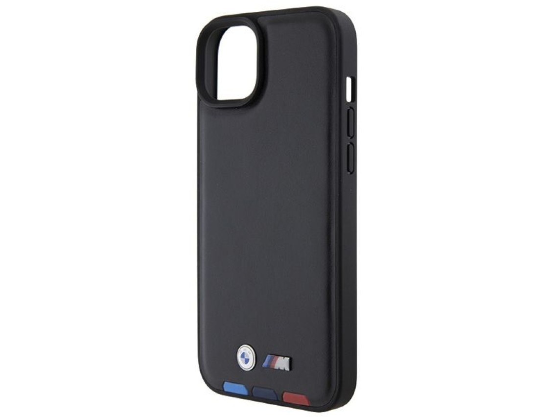 BMW BMHCP15M22PTDK iPhone 15 Plus 6.7" black/black Leather Stamp Tricolor