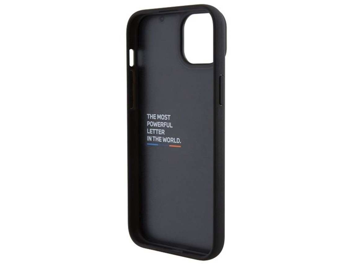BMW BMHCP15M22PTDK iPhone 15 Plus 6.7" black/black Leather Stamp Tricolor